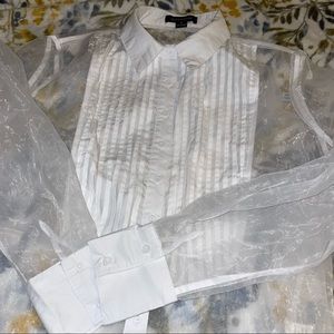 Sheer Tuxedo Blouse